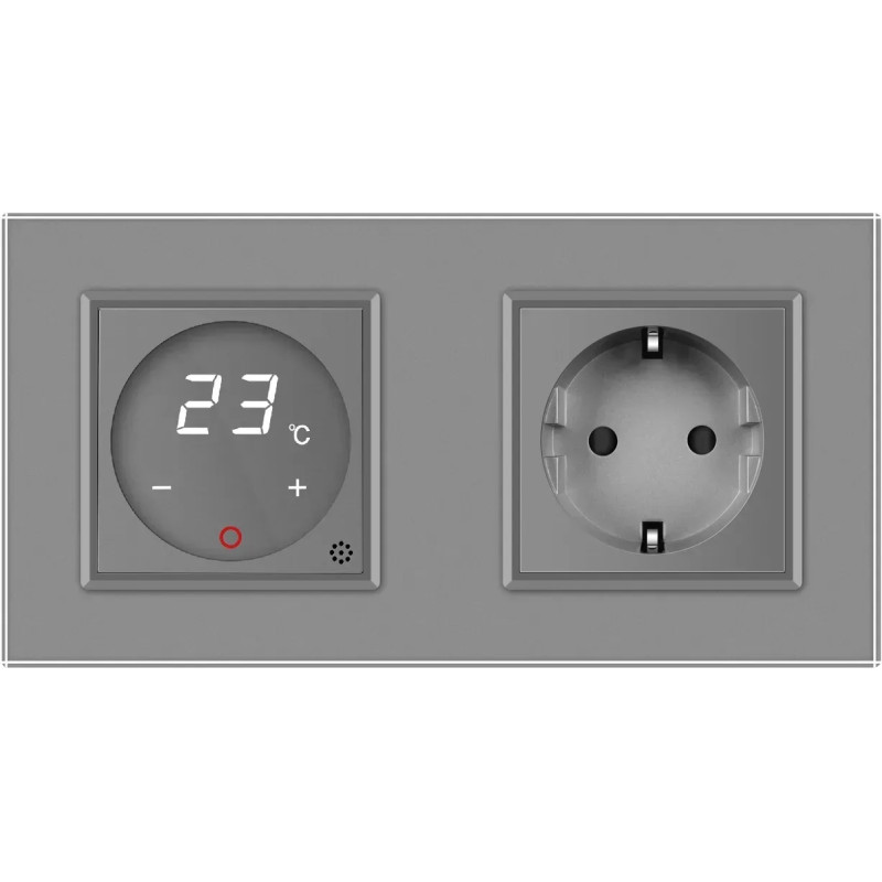Комбинированный терморегулятор (термостат) программируемый для электрического теплого пола и розетка LIVO