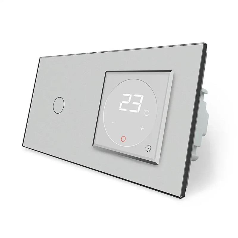 Комбинированный терморегулятор (термостат) программируемый для электрического теплого пола и сенсорный