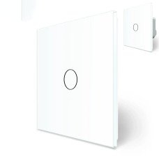 Комплект беспроводной сенсорный выключатель + умный выключатель (реле) Livolo белое стекло (VL-XR007-M7FC1Z2)