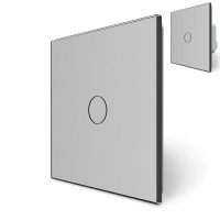 Комплект беспроводной сенсорный выключатель + умный выключатель (реле) Livolo серое стекло (VL-XR007-M7FC1Z2)