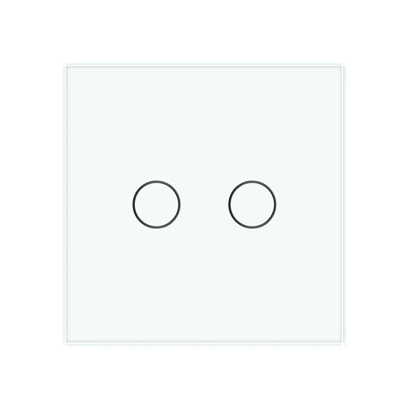 Комплект бездротовий сенсорний вимикач з реле 2 канали Livolo білий скло (VL-XR008-W/FC2Z2-2G)