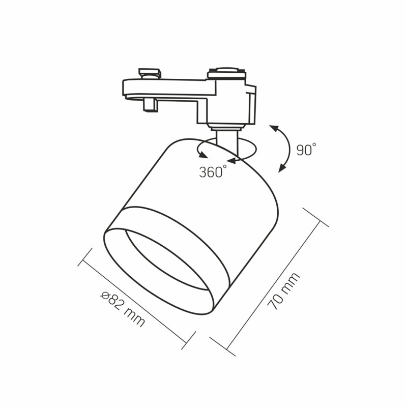 Светильник VIDEX под лампу GX53 трековый Черный VL-SPF17C-BP