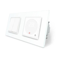 Комбинированный 2-клавишный выключатель и терморегулятор (термостат) программируемый для теплой теплой.