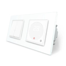 Комбинированный 2-клавишный выключатель и терморегулятор (термостат) программируемый для теплой теплой.