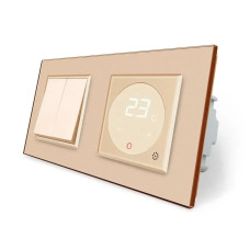 Комбінований 2-клавішний вимикач та терморегулятор (термостат) програмований для електричної теплої 