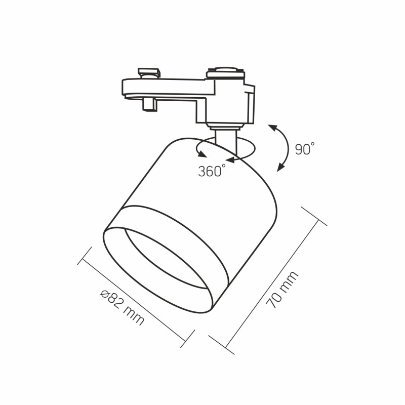 Светильник VIDEX под лампу GX53 трековый Черный (VL-SPF17C-B)