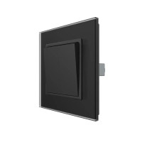 Кнопочный двухклавишный выключатель без фиксации Звоночный выключатель Импульсный выключатель LIVOLO черный мато