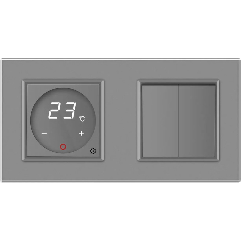 Комбинированный 2-клавишный выключатель и терморегулятор (термостат) программируемый для теплой теплой.