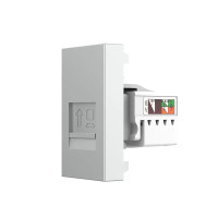 Интернет-розетка RJ-45 (8P8C Cat.6) LIVOLO, серая, модуль 0.5 поста, со шторкой (VL-FCCP-1IP)