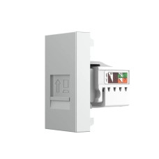 Интернет-розетка RJ-45 (8P8C Cat.6) LIVOLO, серая, модуль 0.5 поста, со шторкой (VL-FCCP-1IP)