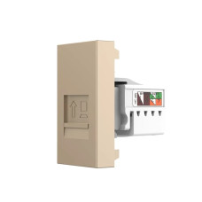 Интернет-розетка RJ-45 (8P8C Cat.6) LIVOLO, золотая, модуль 0.5 поста, со шторкой (VL-FCCP-1AP)