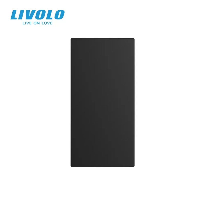 Заглушка для розетки LIVOLO, черная, модуль 22.5×45 мм, пост 0.5 (VL-FCMB-1BP)