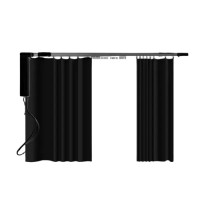 Электрокарниз LIVOLO для штор с пультом и WiFi, черный (VL-SHQ011S2-BP)