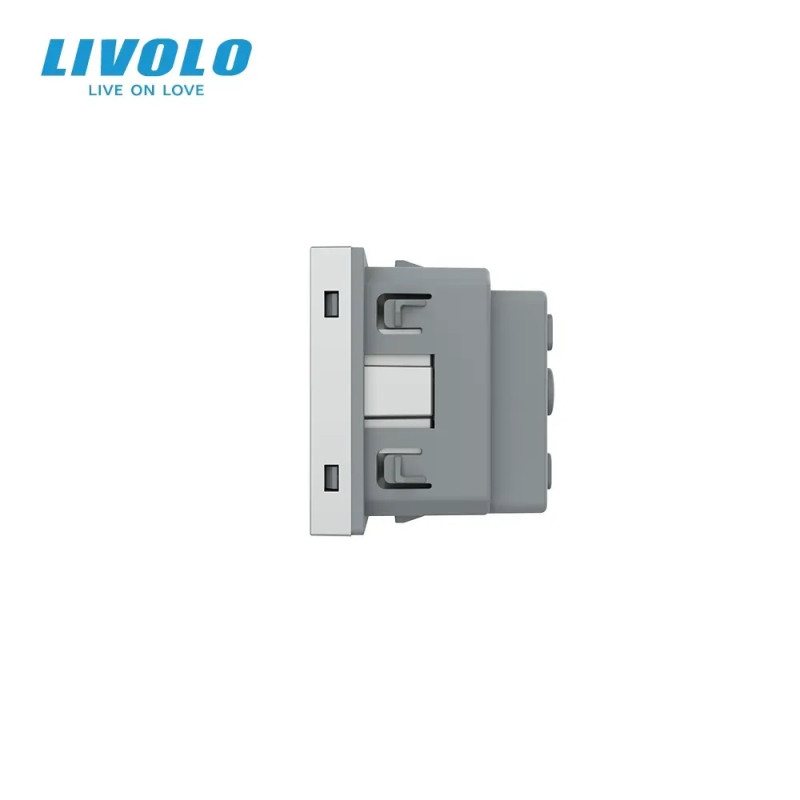 Электрическая розетка LIVOLO, серая, 16А 250В, с заземлением и защитными шторками, модуль без рамки (VL-