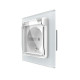 Електрична розетка вологозахисна з кришкою IP44 з заземленням, LIVOLO, біла, скляна матова рамка, шт