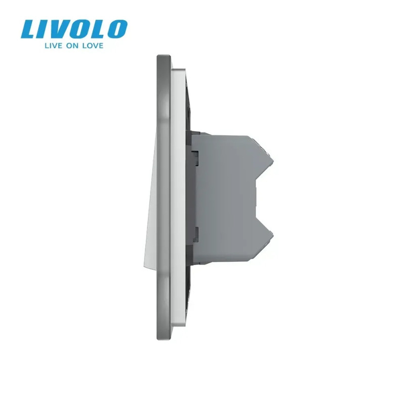 Двухклавишный перекрестный выключатель Livolo черный (VL-C7FCMM10A-1BP)