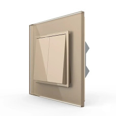 Двоклавішний перехресний вимикач Livolo золотий (VL-C7FCMM10A-1AP)