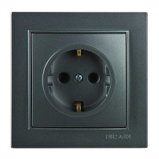 Розетка Nilson Thor антрацит 1-я с заземлением ( 27161017 )
