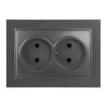 Розетка Nilson Thor антрацит 2-я без заземления ( 27161024 )