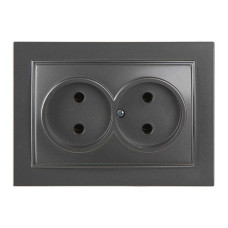 Розетка Nilson Thor антрацит 2-я без заземления ( 27161024 )