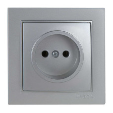 Розетка Nilson Thor серебро 1-я без заземления ( 27131015 )