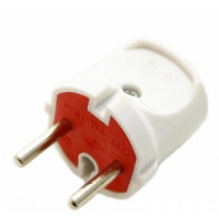 Вилка штепсельная EL-BI без заземления бело-красная (505-000601-810)