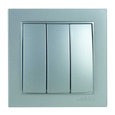 Выключатель Nilson Thor серебро 3кл (27131066)