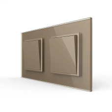 Двоклавішний вимикач (1-1) Livolo золотий скло (VL-C7K1K1-13)