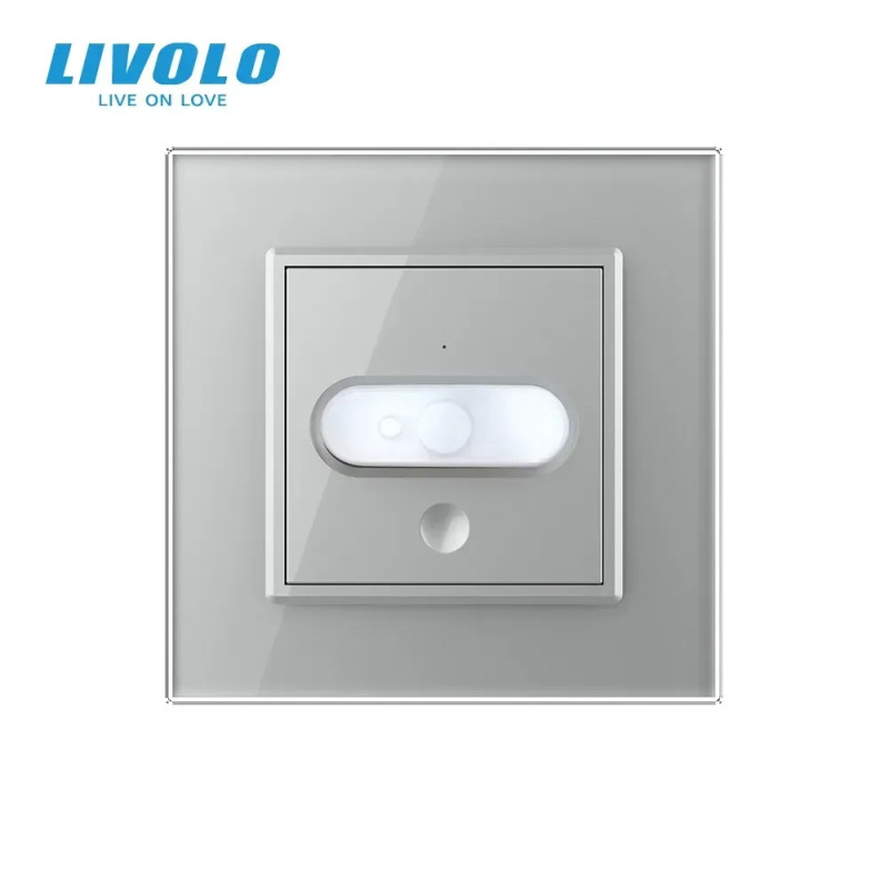 Датчик присутності та руху з автоматичним та ручним керуванням Livolo сірий скло (VL-C7FCU-2IP)