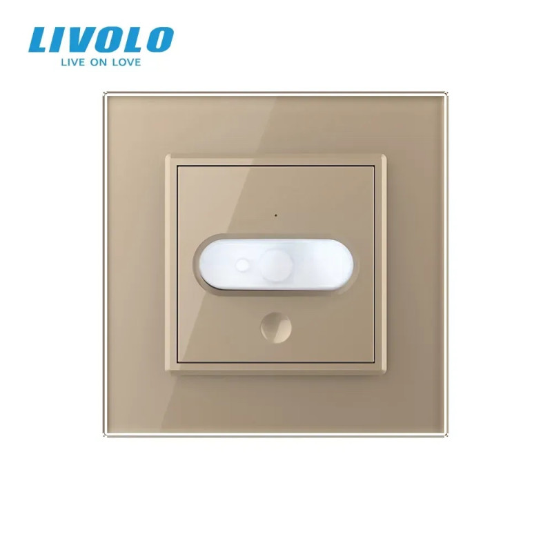 Датчик присутності та руху з автоматичним та ручним керуванням Livolo золото скло (VL-C7FCU-2AP)