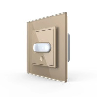 Датчик присутствия и движения с автоматическим и ручным управлением Livolo золотое стекло (VL-C7FCU-2AP)