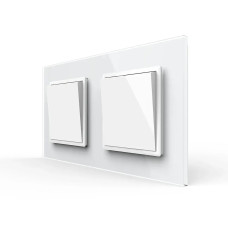 Двоклавішний вимикач (1-1) LIVOLO білий матовий скло
