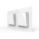 Двоклавішний вимикач (1-1) LIVOLO білий матовий скло