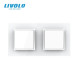 Двоклавішний вимикач (1-1) Livolo білий скло (VL-C7K1K1-11)