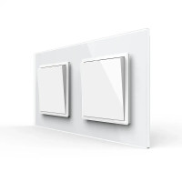 Двухклавишный выключатель (1-1) Livolo белое стекло (VL-C7K1K1-11)