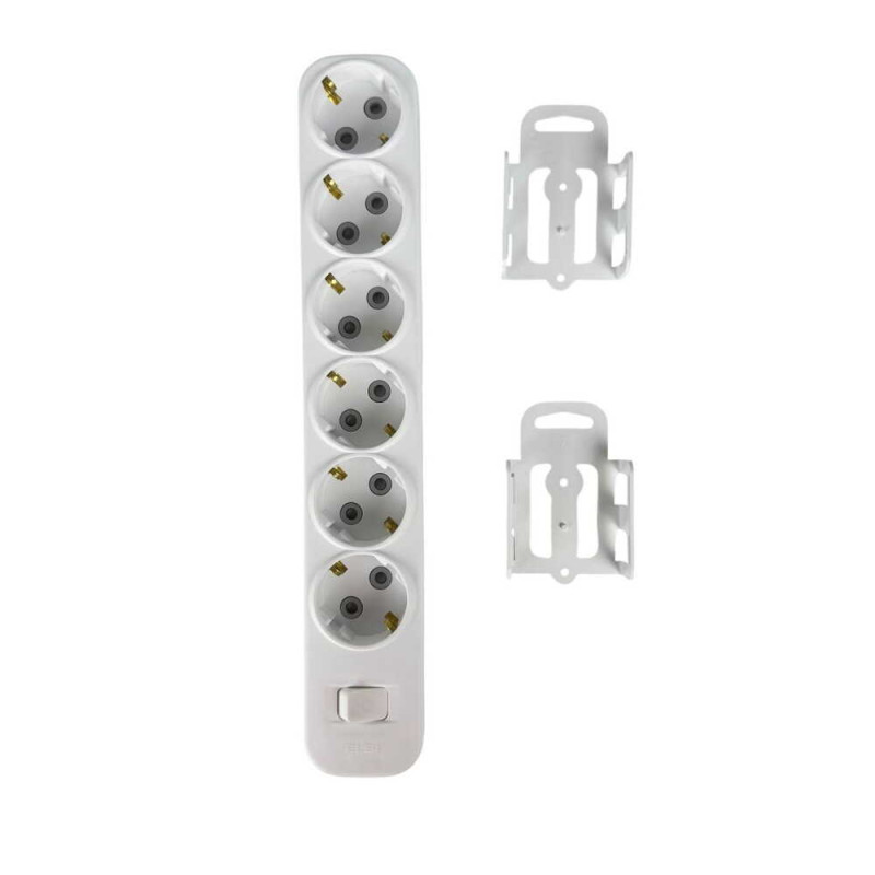 Колодка EL-BI 6-я с заземлением шторки и выключателем Myra ( 527-010200-602 )