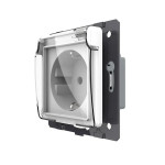 Влагозащищенная розетка LIVOLO с крышкой, белая, IP44, 16А 230В, с заземлением и шторками, модуль (VL