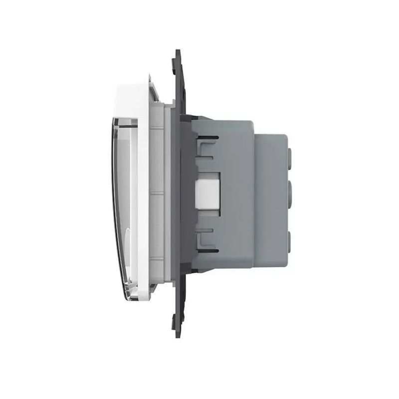 Влагозащищенная розетка LIVOLO с крышкой, белая, IP44, 16А 230В, с заземлением и шторками, модуль (VL