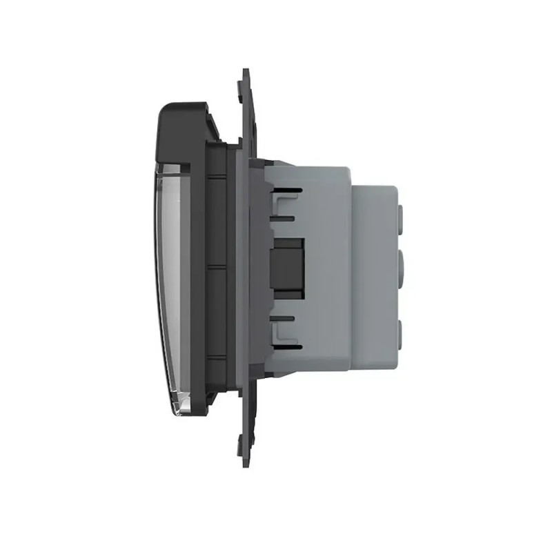 Влагозащищенная розетка LIVOLO с крышкой, черная, IP44, 16А 230В, с заземлением и шторками, модуль (V