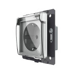 Влагозащищенная розетка LIVOLO с крышкой, серая, IP44, 16А 230В, с заземлением и шторками, модуль (VL