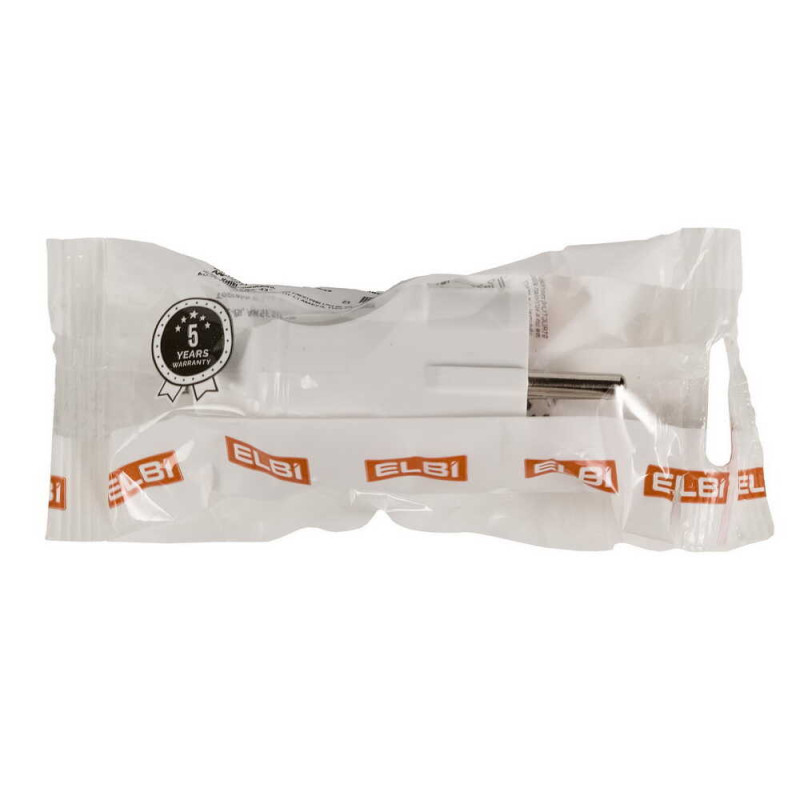 Вилка штепсельная EL-BI с заземлением бело-красная инд. уп. (505-005101-816)