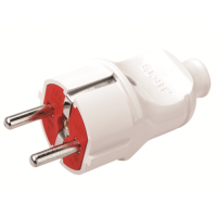 Вилка штепсельная EL-BI с заземлением бело-красная инд. уп. (505-005101-816)