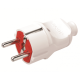 Вилка штепсельная EL-BI с заземлением бело-красная инд. уп. (505-005101-816)