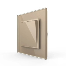 Выключатель универсальный 1-клавишный Livolo золото стекло 250В 10А (VL-С7FCMKS-2AP)