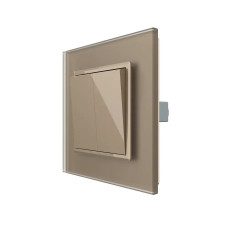 Выключатель универсальный 2-клавишный LIVOLO золотой матовый стекло 250В 10А