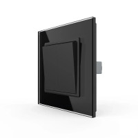 Вимикач універсальний 2-клавішний Livolo чорний скло 250В 10А (VL-C7FCMKS-1BP)