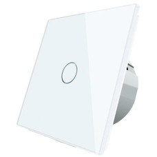 Безшумний сенсорний прохідний/перехресний вимикач 1 сенсор Livolo білий скло (VL-C701SQ-11)
