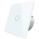 Безшумний сенсорний прохідний/перехресний вимикач 1 сенсор Livolo білий скло (VL-C701SQ-11)