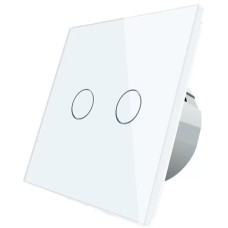 Бесшумный сенсорный выключатель 2 сенсора Livolo белое стекло (VL-C702Q-11)