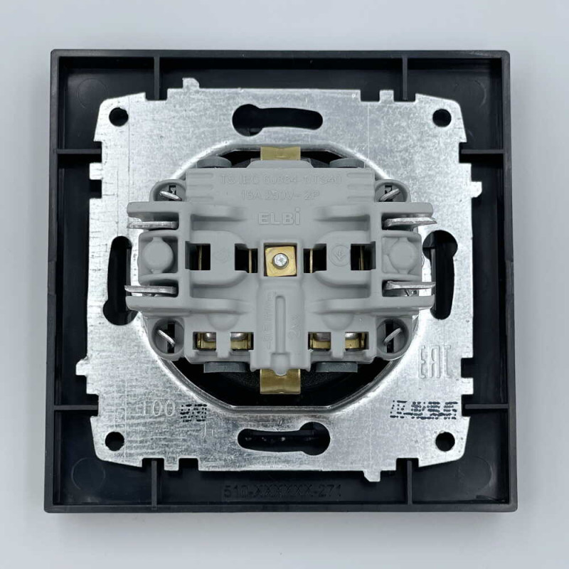 Розетка EL-BI VEGA антрацит матовий 1-на з заземленням ( 510-016700-217 )